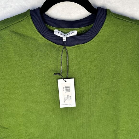 WeWoreWhat Womens Oversized Pullover Sweatshirt XXS Green NWT | Athleisure Chic - Picture 4 of 6